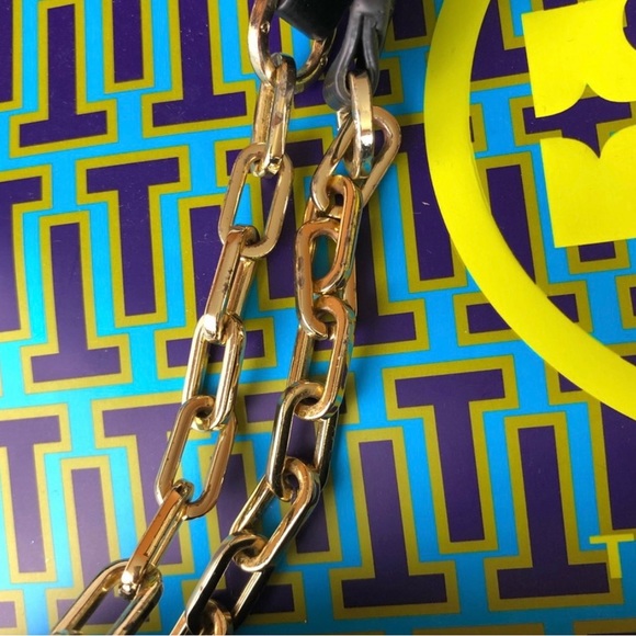 TORY BURCH Sammy Satchel Black Leather with Gold - Picture 5 of 8